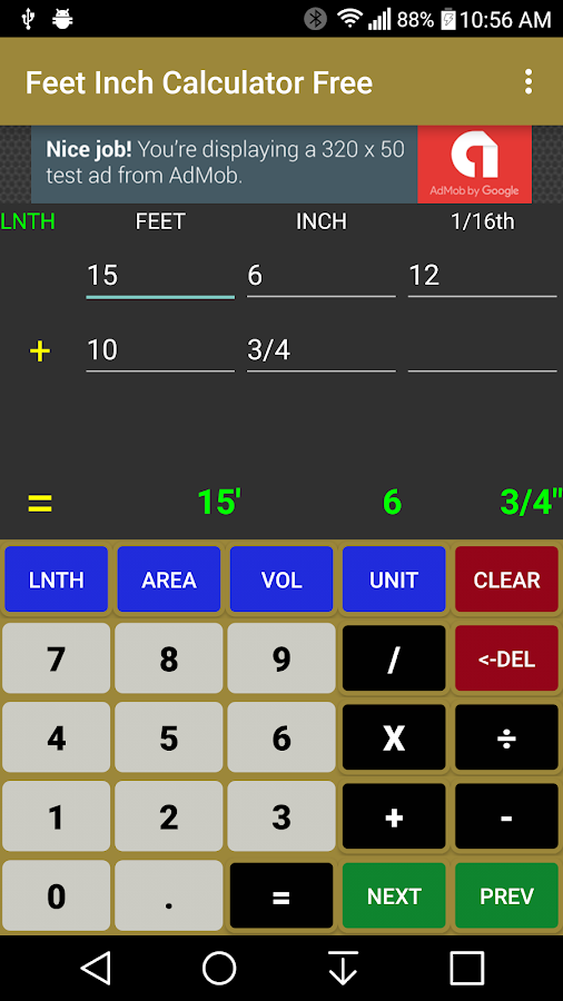 Feet Inch Calculator Free Android Apps on Google Play