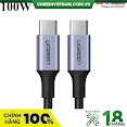 Cáp Sạc, Dữ Liệu Usb Type - C To Type - C Dài 3M Bọc Dù Hỗ Trợ Pd 100W Ugreen 90120 Cao Cấp