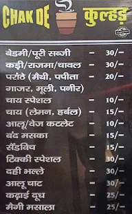 Chak De Kulhad menu 1