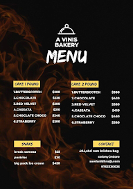 A Vinis Bakery menu 1