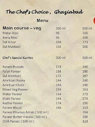 The Chef's Choice menu 1