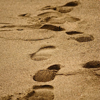 Orme sulla spiaggia di 