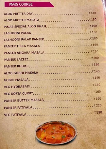 Punjab De Parathe menu 