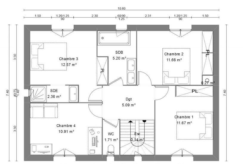  Vente Terrain + Maison - Terrain : 1 200m² - Maison : 129m² à Les Arcs (83460) 