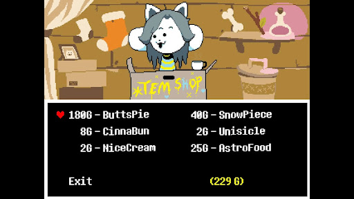 Sell Items at Temmie Shop