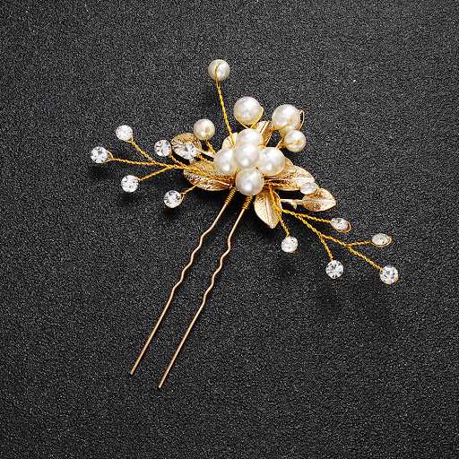 Title 2, Handmade Pearl U-shaped Headdress Bridal Jewelr...