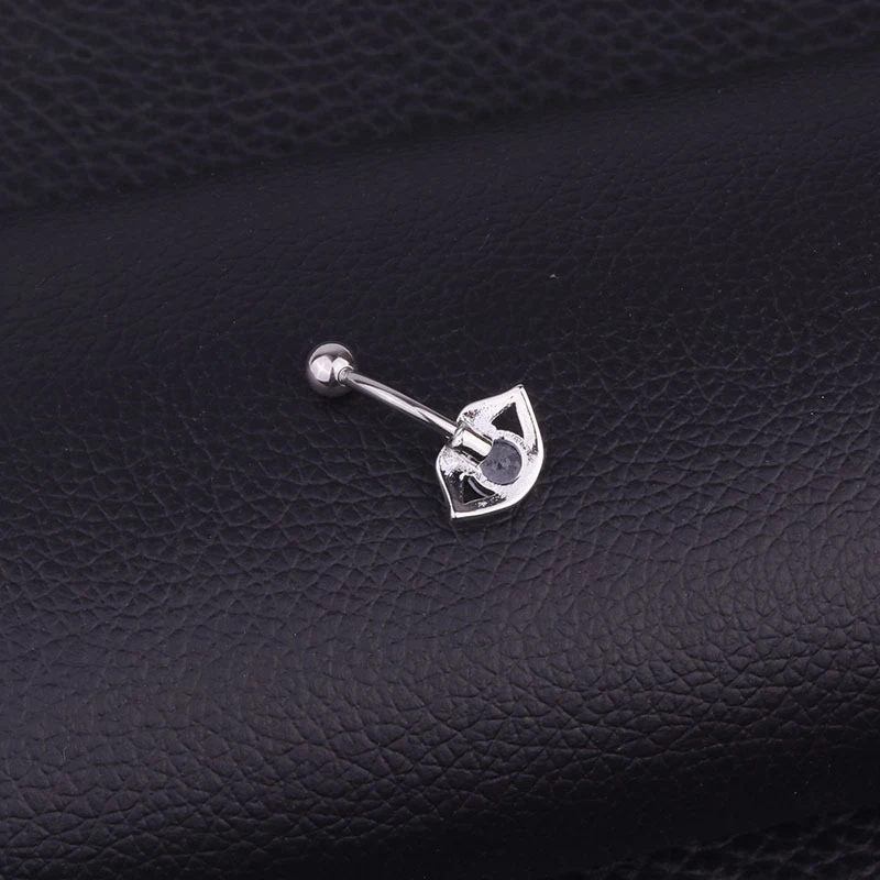 WishEbay Popular Piercing Jewelry Stainless Steel Inlaid Zircon Sexy Lips Belly Button Nail European And American Umbili