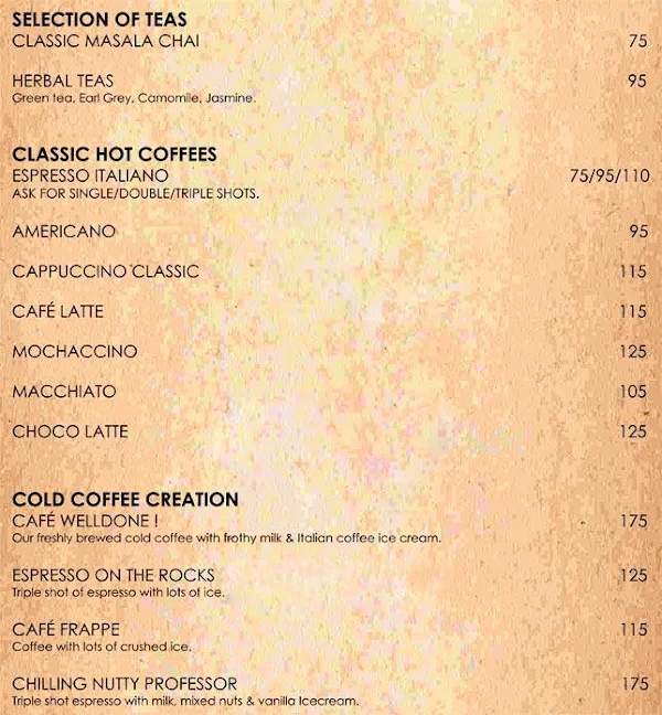 MediumWellDone menu 