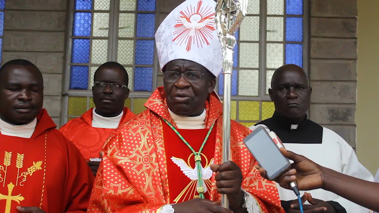 Bungoma Diocese Bishop Mark Kadima at Christ the King on Saturday.