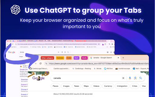 TabGPT - Group/organize your tab with chatGPT