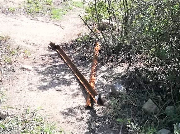 REMOVED: Iron support beams that were removed from the pylon.