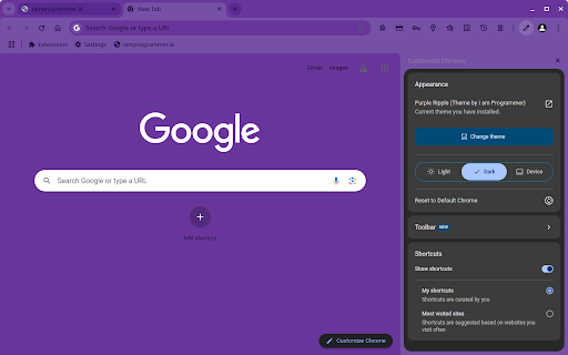 Purple Ripple (Theme by I am Programmer) Preview 4