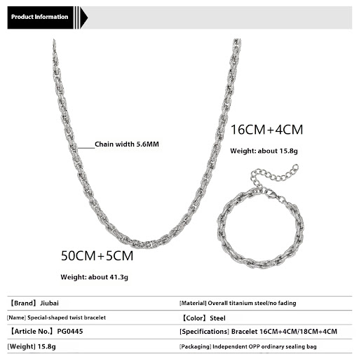 Title 1, Twist Lozenge Titanium Steel Bracelet for Coupl...