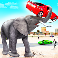 Angry Elephant City Attack Wild Animal Games