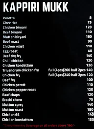 Kappiri Mukk menu 1