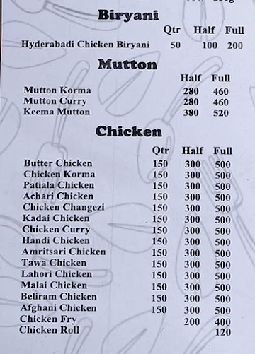 Kapoor De Rasoi's menu 