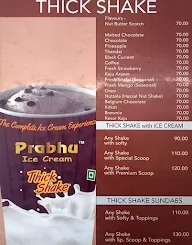 Prabhu Ice Cream menu 1