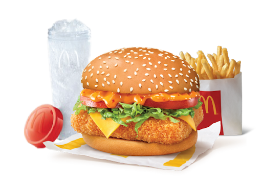 McSpicy Deluxe Paneer Burger + Sprite + Fries (R)
