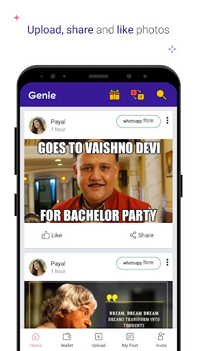 Genie: WhatsApp Viral Pics & Clips 2.3.13 screenshots 1