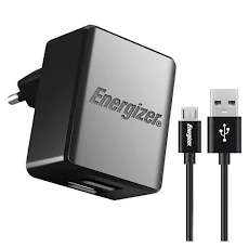 Bộ Sạc Energizer 2.4A 2x USB Kèm Cáp Micro USB - ACA2BEUHMC3 (Đen)