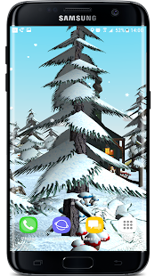 Christmas Winter Forest 3D Live Wallpaper Tangkapan layar