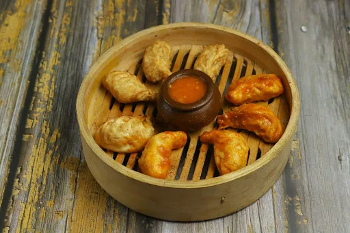 Chicken Schezwan Fried Momos (3pcs) + Chicken Fried Momos (3pcs)