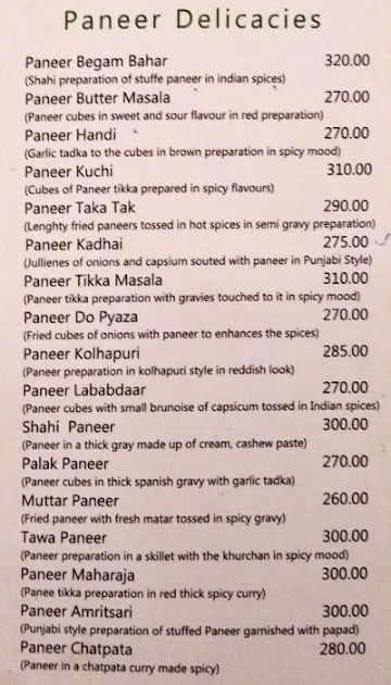 Green Restras by Neelkanth menu 
