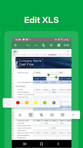 Screenshot Spreadsheet Editor:excel,word