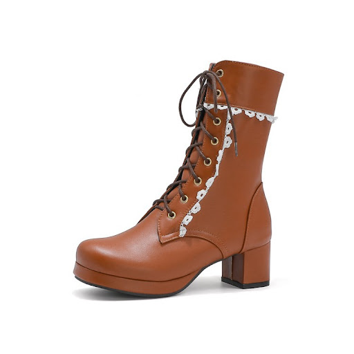 Title 10, Lace-up Doc Martens with Lace Trim