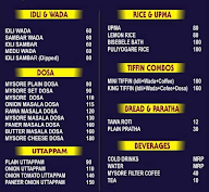 Mysore South Cafe menu 2