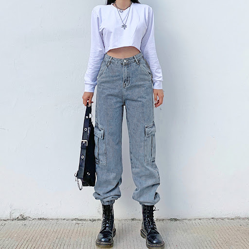 Title 9, High-waisted trousers with large pockets for ev...