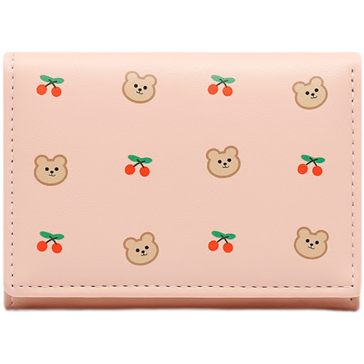 Title 8, Cute Bear Cherry Mini Short Wallet, a compact a...
