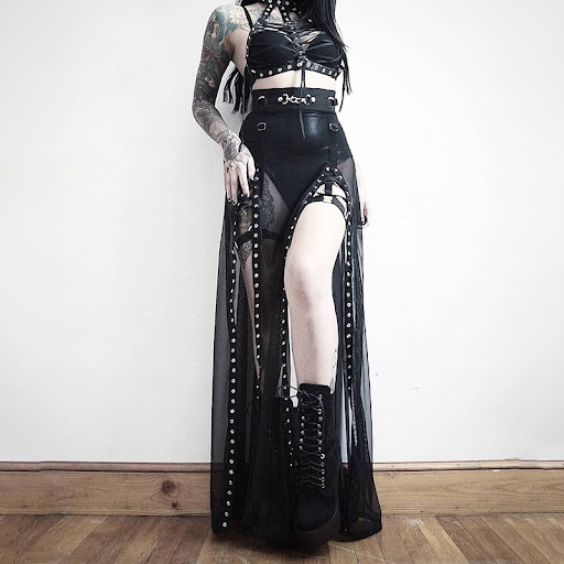 Title 11, Womens Lace Long Dress Slim-fit See-through Me...