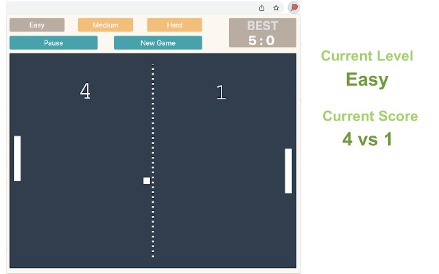 Pong Game chrome extension