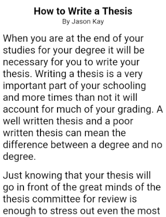 Hoe to write a thesis