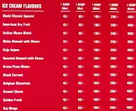 Klassic Ice Cream menu 1