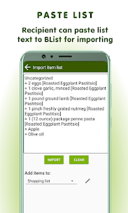 Grocery list text: BList Pro (MOD) 4