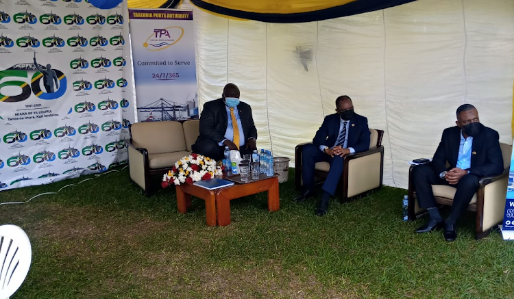 Hon Okello Oryem and Tanzania High Commissioner Dr Aziz Mulima at the opening of the exhibition