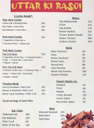 Uttar Ki Rasoi menu 1