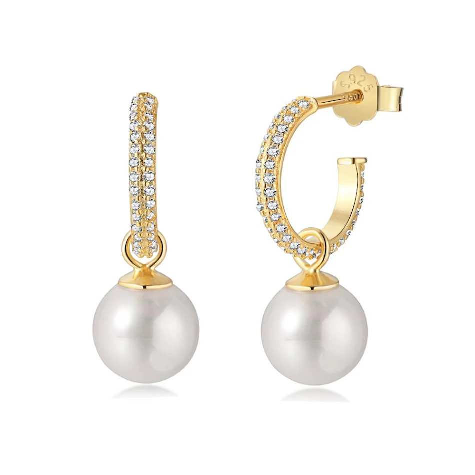 Boucles d'oreilles perles en argent sterling style coréen, légères et luxueuses. Intérêt spécial, un bijou pour sublimer votre style.