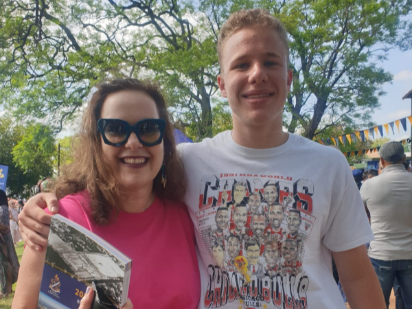 Nicolleta Hay with her son Matteo Buxman, who achieved eight distinctions.