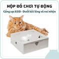 Hộp Đồ Chơi Cho Mèo Fofos, Hộp Đồ Chơi Lông Vũ Cảm Biến Tự Động, Đuổi Bắt Lông Vũ Vui Nhộn, Thúc Đẩy Vận Động, Sạc Usb