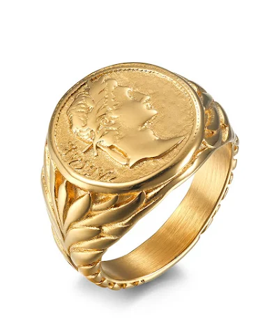 Bague Vintage en Acier Inoxydable p - 2