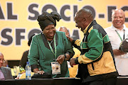 Nkosazana Dlamini-Zuma and Cyril Ramaphosa  at the ANC national conference in Nasrec, Johannesburg,  where both contested the race for the presidency of the party. 