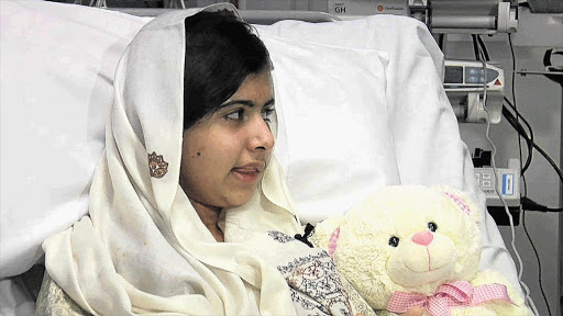 Pakistani schoolgirl Malala Yousafzai, who was shot in the head in October, speaks from a hospital in Birmingham, UK Picture: REUTERS