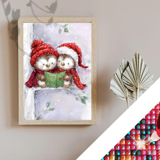 Title 1, Christmas Owl Diamond Painting Kit. Create spar...