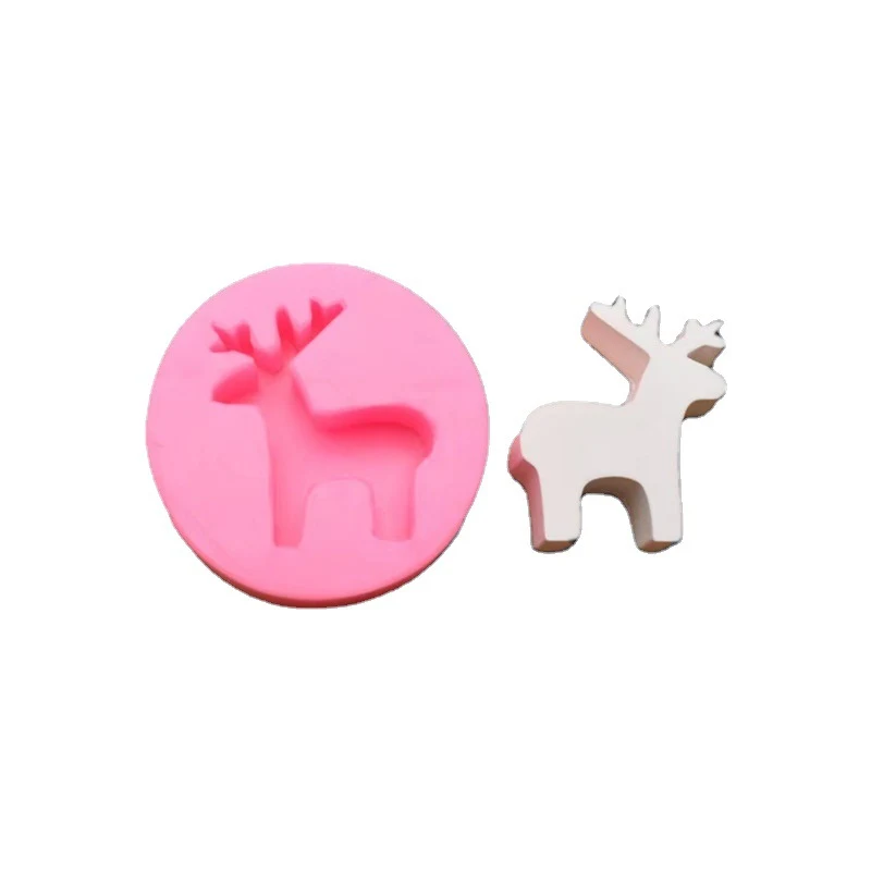 Kerstmis Kleine Eland Siliconen Vorm Di'y Cake Fondant Vorm Maak unieke, schattige feestdecoraties Gemakkelijk te gebruiken en schoon te maken