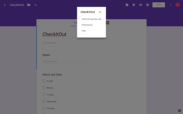 Screenshot of CheckItOut