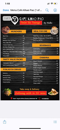 Cafe Khao Pao By Nidhi menu 1