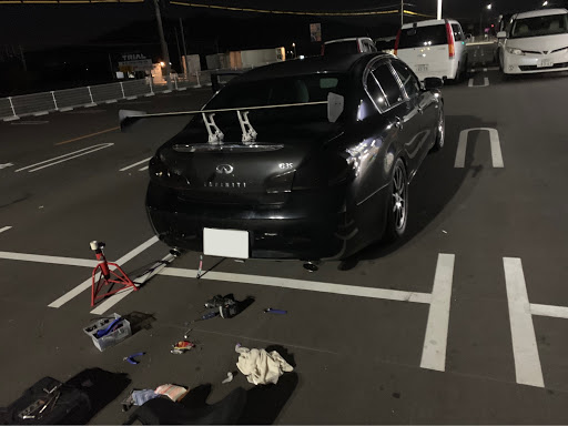 スカイライン V36のgtウィング スカイラインv36 リアスポイラー ラップ塗装 Rsr車高調に関するカスタム メンテナンスの投稿画像 車 のカスタム情報はcartune